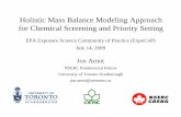Holistic Mass Balance Modeling Approach for Chemical ... · PDF fileHolistic Mass Balance Modeling Approach for Chemical Screening and Priority Setting ... “Holistic” risk calculation