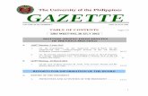 The University of the Philippines GAZETTEosu.up.edu.ph/wp-content/uploads/2014/01/1281-GAZETTE.pdf · The University of the Philippines GAZETTE ... B. PROPOSAL FOR THE CREATION OF