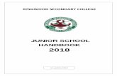 JUNIOR SCHOOL HANDBOOK 2018 - · PDF fileRINGWOOD SECONDARY COLLEGE JUNIOR SCHOOL HANDBOOK 2018 ... Junior School Information College ... involving carefully selected Year 12 tutors,