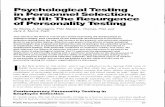 Psychological Testing in Personnel Selection – The ... · PDF filePsychological Testing in Personnel Selection, Part III: The Resurgence of Personality Testing By Wesley A. Scroggins,