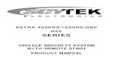 ASTRA 4000RS/1000RS-DBP G55 SERIES - · PDF fileASTRA 4000RS/1000RS-DBP G55 SERIES ... ASTRA 1000RS is a Vehicle remote Starter with keyless entry System ... Press and hold the Override