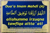 Dua’a Imam Mahdi (A) ةِغَاط Aل ا ;َ Uفِ Qْثَ اوَ =ْزُرْ ا ... · PDF fileةِغَاط Aل ا ;َ Uفِ Qْثَ اوَ =ْزُرْ ا م A Pُل A ... Dua’a