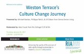 Culture Change Journey - the-ria.ca · PDF fileWeston Terrace’s Culture Change Journey Welcome to the webinar: Presented by: Michael Bastian, Phillippa Welch, & Jill Gibson from