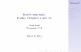 Health insurance. Hurley, Chapters 9 and 10 - Web.UVic.caweb.uvic.ca/~auld/auld-jh-chap9-insurance.pdf · Health insurance. Hurley, Chapters 9 and 10 Chris Auld Economics 318 March