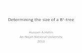 Determining the size of a B+-tree - teleng.orgmenawi.teleng.org/cv.org/cv/images/1519640349.pdf · Determining the size of a B+-tree Hussam A.Halim An-Najah National University 2013