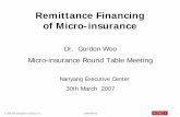 Remittance Financing of Micro-insuranceicrm.ntu.edu.sg/NewsnEvents/Doc/MiRT_Froums/Documents/1MiRT/2... · Benefits of diaspora disaster insurance This is a first-world solution to