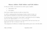 Binary Adders: Half Adders and Full Adders - Edward · PDF fileSlide 1 of 20 slides September 4, 2010 Binary Adders: Half Adders and Full ... The half adder takes two single bit binary