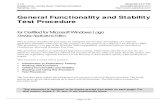 General Functionality and Stability Test · PDF fileGeneral Functionality and Stability Test Procedure ... This document is designed to ... much time is available for the General Functionality