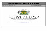 TENDER BULLETIN -  · PDF filelimpopo provincial tender bulletin no 35 of 2017/18 fy, 08 december 2017 not for sale page 3 report fraudulent & corrupt activities on government