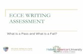 ECCE WRITING ASSESSMENT - Hellenic American  · PDF fileECCE WRITING ASSESSMENT What is a Pass and What is a Fail? Desired Outcome