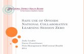 SAFE USE OF OPIOIDS NATIONAL COLLABORATIVE · PDF fileSAFE USE OF OPIOIDS NATIONAL COLLABORATIVE LEARNING SESSION ZERO Judy Leader Nurse Practitioner . Pain Management MidCentral Health