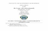 BCOM PROFESSIONAL SEMESTER I to IV and PART IIIgndu.ac.in/syllabus/201314/ECOBUS/BCOM PROFESSIONAL SEMES… · SYLLABUS FOR B.Com. (Professional) (Semester: ... (PROFESSIONAL) (SEMESTER