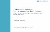 Foreign Direct Investment in Nepal - South Asia Watch on ... · PDF fileForeign direct investment in Nepal ... As far as inflows of FDI to South Asia is concerned, after a slide in