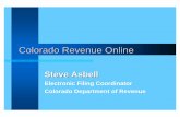 CO Revenue Online - Tax Admin · PDF filezFile sales tax returns ... zOnline filing for a single location zOnline filing for multiple locations ... CO Revenue Online