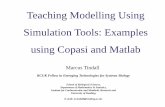 Teaching Modelling Using Simulation Tools: Examples Tindall Teaching Modelling Using Simulation Tools: Examples using Copasi and Matlab RCUK Fellow in Emerging Technologies for Systems