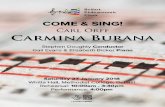 Carl Orff Carmina Burana - · PDF fileSaturday 27 January 2018 Whitla Hall, Methodist College, Belfast Rehearsal: 10:00am - 3:30pm Performance: 4:00pm COME & SING! Carl Orff Carmina