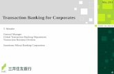 Transaction Banking for Corporates - econ.hit-u.ac. · PDF fileTransaction Banking for Corporates . 1 ... Purchasing Manufacturing Marketing Sales Accounting ... Legal structure