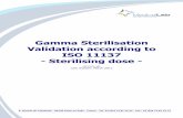 Gamma Sterilisation Validation according to ISO 11137 ... · PDF fileGamma Sterilisation Validation according to ISO 11137 ... MG-FSI72-105 Last revision: March 2011 5, Chemin du ...