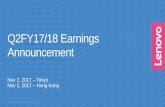 Q2FY17/18 Earnings Announcement - mms.prnasia.commms.prnasia.com/00992/20171102/live/investor/presentation.pdf · business conditions globally and in the countries where we operate,