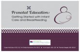 Getting Started with Infant Care and Breastfeeding · PDF fileGetting Started with Infant Care and Breastfeeding Prenatal Education: Casey McGuire, ICCE, CLE Sheila Humphrey, RN, IBCLC