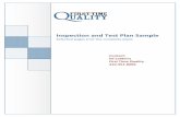 Inspection and Test Plan - First Time  · PDF filePat [Pick the date] Inspection and Test Plan Sample Selected pages (not the complete plan)