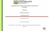 EASTERN CAPE HEMP PILOT PROJECT INITIATIVEcdcsa.co.za/wp-content/uploads/2017/09/2013-Hemp-Seminar-15Mar.pdf · Establishment - Policy: 1. Eastern Cape Hemp Pilot Project Initiative