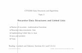 Recursive Data Structures and Linked Lists - Unit …teaching.csse.uwa.edu.au/units/CITS2200/Resources/LectureNotes/... · CITS2200 Data Structures and Algorithms Topic 3 Recursive