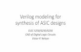 Verilog modeling for synthesis of ASIC designsnelson/courses/elec5250_6250/slides/Verilog... · HDLs in Digital System Design • Model and document digital systems • Behavioral