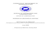 CONNECTICUT DEPARTMENT OF · PDF fileconnecticut department of transportation bureau of engineering and construction office of construction division of materials testing qa program
