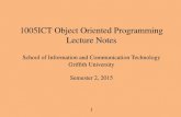 1005ICT Object Oriented Programming Lecture · PDF file1005ICT Object Oriented Programming Lecture Notes ... •problem solving; and •programming languages. ... In a 2-hour lecture