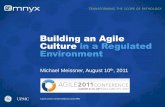 Building an Agile Culture in a Regulated Environment · PDF fileFDA: Design Input, Outputs, and Traceability •Design Inputs: –Marketing’s Product Requirements Definitions (PRDs)