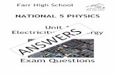 Unit 1 Electricity and Energy - Mr. Marshallsay's Physics Sitesmarshallsay.weebly.com/uploads/3/1/4/6/3146892/n5_phys_ee_ppqs... · Farr High School NATIONAL 5 PHYSICS Unit 1 Electricity