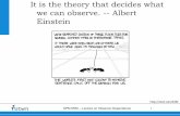 It is the theory that decides what we can observe ... · PDF fileSPM 9550 – Lecture on Observer Dependence 1 It is the theory that decides what we can observe. -- Albert Einstein