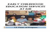 EARLY CHILDHOOD EDUCATION SERVICES AT IUB 15 Years of Progress.pdf · Early Childhood Education Services at IUB 3 • ECES supports the university’s academic mission by serving