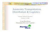 Ammonia Transportation, Distribution & Logistics · PDF fileAmmonia Transportation, Distribution & Logistics Argonne National Laboratory October 14, 2005 Greg Hutchison Managing Director