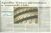 Apollo Tyres promises - All India · PDF fileApollo Tyres promises a smooth ri de Easing rubber prices, expected pick-up in WHY BUY Softening rubber prices Strong outlook for replacement