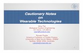 Cautionary Notes on Wearable Technologies · PDF fileRequirements of cloth as a protective system ... Cautionary notes on wearable technologies ... flexibility and durability at