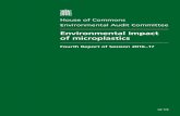 House of Commons Environmental Audit Committee of Commons Environmental Audit Committee ... House of Commons Environmental Audit Committee ... Microplastic environmental and health
