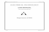 ELECTRICAL TECHNOLOGY LAB MANUAL - Aurora's … lab manual.pdf · ELECTRICAL TECHNOLOGY LAB MANUAL ... Before switch-ON the AC or DC motor, ... 10 Brake test on a shunt motor 11