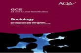A-level Sociology Specification Specification · PDF fileUnit 4 – SCLY4 Crime and Deviance with Theory and Methods; Stratification and Differentiation with Theory and Methods 30%