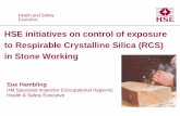 HSE initiatives on control of exposure to Respirable ... · PDF fileHSE initiatives on control of exposure to Respirable Crystalline Silica (RCS) ... Polishing 11 0.09 0.19 35.7 ...
