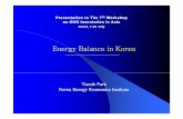 Taesik Park Korea Energy Economics Institute. Tae-Sik Park.pdf · Korea Energy Economics Institute. ... Further activities for IEA questionnaires ... ¾Th t d ’ d t t i l t i it