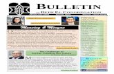 BULLETIN - · PDF fileUCH HAS happened at Beth El since late July when Rabbi Elyssa and Hazzan Matt began their leadership roles with our congregation. In some respects, it has been