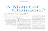 FOR INSTITUTIONAL INVESTORS A Matter of Opinion?File1/... · Summer 2015 The Advocate for Institutional Investors 4 ... Investors should be allowed to take these statements at face