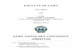 FACULTY OF LAWS - Guru Nanak Dev Universitygndu.ac.in/syllabus/201617/LAWS/LLM ONE YEAR COURSE... · FACULTY OF LAWS SYLLABUS FOR LLM (O NE ... LAL708 Law of Guardianship and Adoption