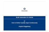 Build Automation for Mobile or How to Deliver Quality Apps ... · PDF fileHow to Deliver Quality Apps Continuously Angelo Rüggeberg. 2 ... sonar lint monkey runner ... ‣ Android