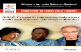 Western Aphasia Battery–Revised - Pearson Clinicalimages.pearsonclinical.com/images/Assets/WAB-R/WAB-R-Brochure.pdf · Western Aphasia Battery–Revised ... M.D., F.R.C.P. (C),