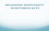 Organizing Biodiversity Dichotomous Keys - dvusd. · PDF fileDichotomous Keys A dichotomous key is a tool that allows the user to determine the identity of items in the natural world
