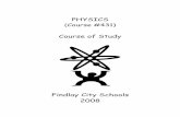 PHYSICS - Findlay City · PDF filePhysics Curriculum Map 3. Physics Benchmarks and ... • personal fulfillment requires the nurturing of mind, ... Measurement/ Scientific Inquiry