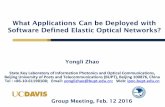 What Applications Can be Deployed with Software Defined ...networks.cs.ucdavis.edu/presentation2016/Yongli_Zhao-02-12-2016.pdf · What Applications Can be Deployed with Software Defined